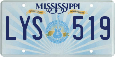 MS license plate LYS519