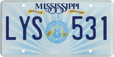 MS license plate LYS531