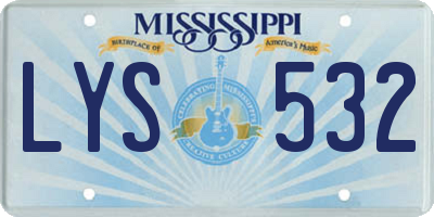 MS license plate LYS532