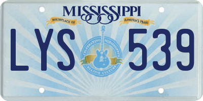 MS license plate LYS539