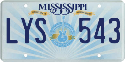 MS license plate LYS543