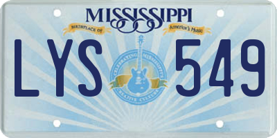 MS license plate LYS549