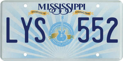 MS license plate LYS552