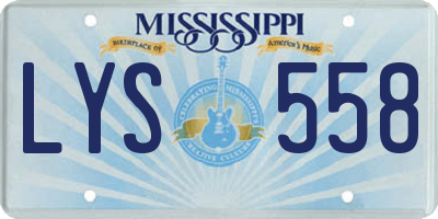 MS license plate LYS558