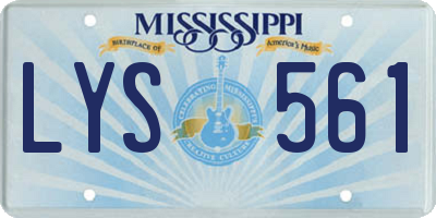 MS license plate LYS561