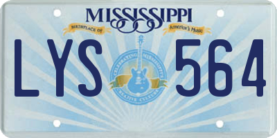 MS license plate LYS564