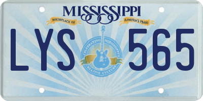 MS license plate LYS565