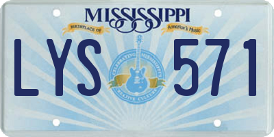 MS license plate LYS571
