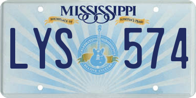 MS license plate LYS574