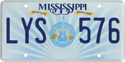 MS license plate LYS576