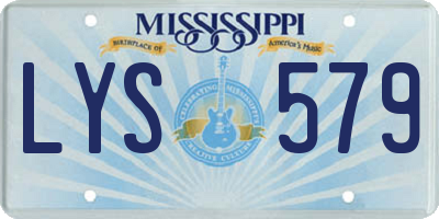MS license plate LYS579