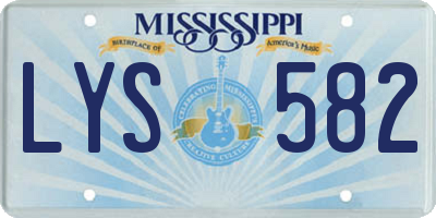MS license plate LYS582