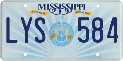 MS license plate LYS584