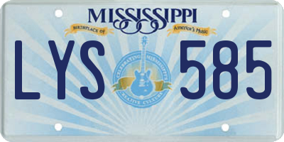 MS license plate LYS585