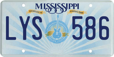 MS license plate LYS586