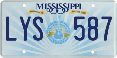 MS license plate LYS587