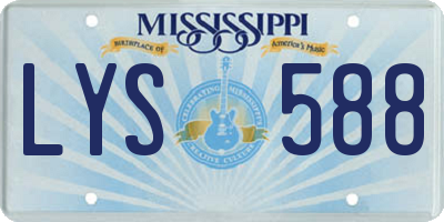 MS license plate LYS588