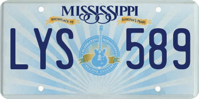 MS license plate LYS589