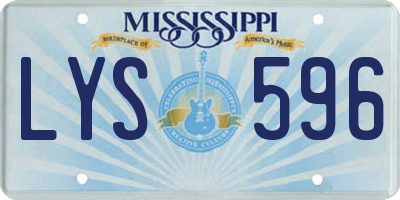 MS license plate LYS596