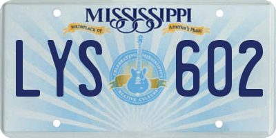 MS license plate LYS602