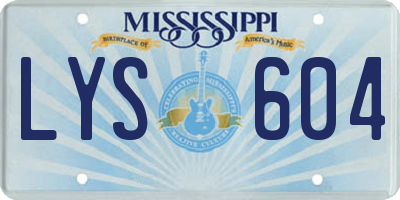 MS license plate LYS604