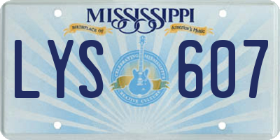 MS license plate LYS607
