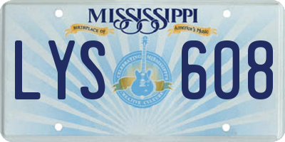 MS license plate LYS608