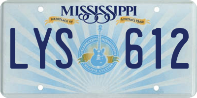 MS license plate LYS612