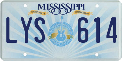 MS license plate LYS614