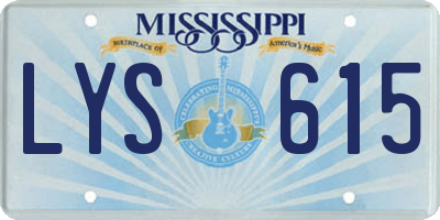 MS license plate LYS615