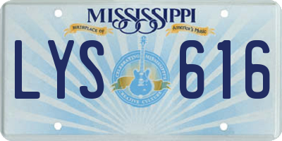 MS license plate LYS616