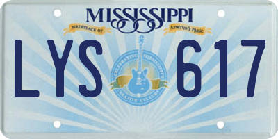 MS license plate LYS617