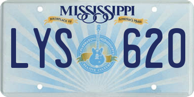 MS license plate LYS620