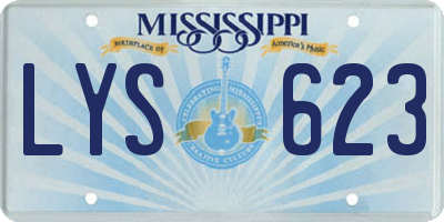 MS license plate LYS623