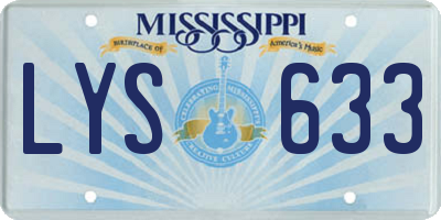 MS license plate LYS633