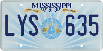 MS license plate LYS635