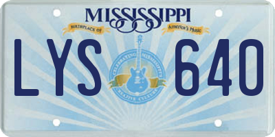 MS license plate LYS640