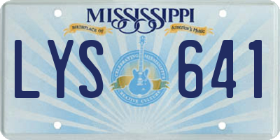 MS license plate LYS641