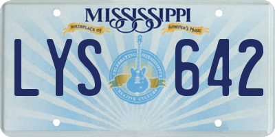 MS license plate LYS642