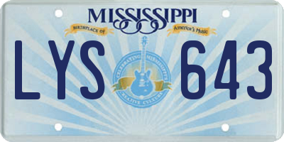 MS license plate LYS643