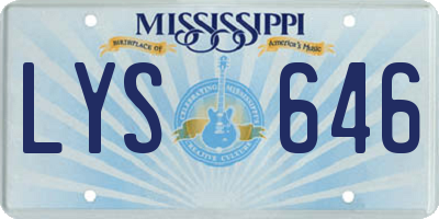 MS license plate LYS646