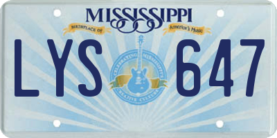MS license plate LYS647