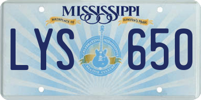 MS license plate LYS650