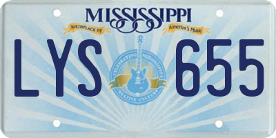 MS license plate LYS655