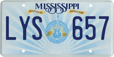 MS license plate LYS657
