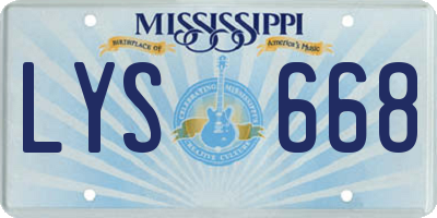 MS license plate LYS668