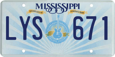 MS license plate LYS671