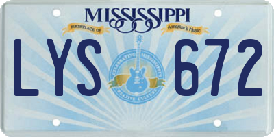 MS license plate LYS672
