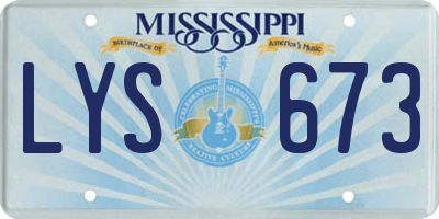 MS license plate LYS673
