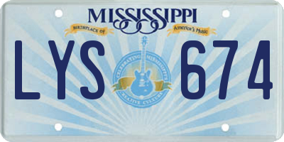 MS license plate LYS674